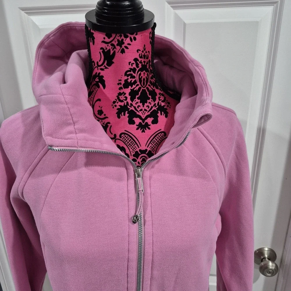 Lululemon Scuba Hoodie Womens 12 Bubblegum Pink Full Zip Sweatshirt Jacket